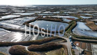 Salt Marshes In Guerande, Loire-Atlantique, France - Video Drone Footage