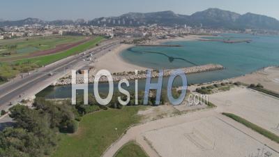 Marseille, Prado Beach And Escale Borély, France - Video Drone Footage