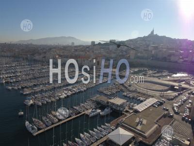 General View Of The Old Port, Marseille, Bouches-Du-Rhone, France - Aerial Photography