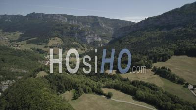 Vercors Regional Nature Park, Balme Forest Near The Village Of Rencurel, Isere, France - Video Drone Footage