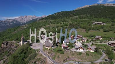 Puy-Saint-Pierre, Mountain Village Near Briançon, Hautes-Alpes, France, Viewed From Drone
