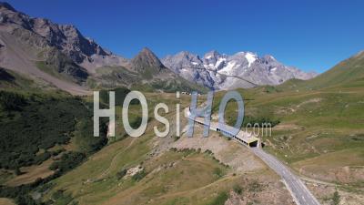 The Col Du Lautaret And The Mountain Range Of La Meije, Hautes-Alpes, France, Viewed From Drone