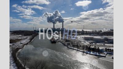 Dte Energy Coal-Fired Power Plant - Aerial Photography