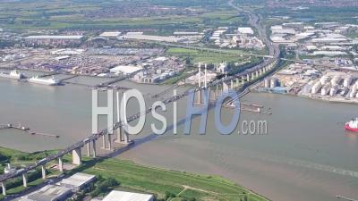 Qe2 Bridge, Dartford, Seen From A Helicopter