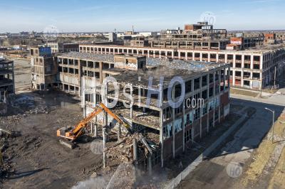 Demolitiion Of Detroit's Packard Plant - Aerial Photography
