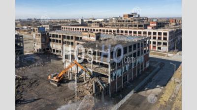 Demolitiion Of Detroit's Packard Plant - Aerial Photography