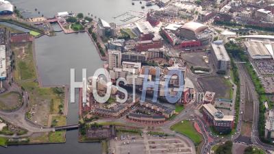 Cardiff, Wales, Seen From Helicopter