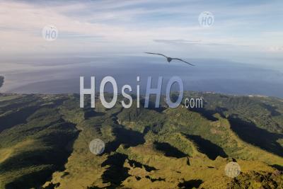 Saint Pierre City View From Mont Pelee Summit In Martinique, France - Aerial Photography