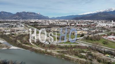 Aerial Images Of Highway Near Grenoble - Video Drone Footage