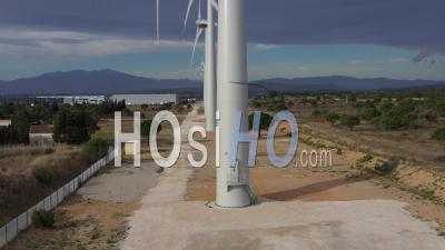 Operating Wind Turbines - Video Drone Footage