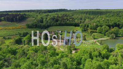 Notre-Dame De Mortemer Abbey, Lisors, Eure, France - Drone Point Of View