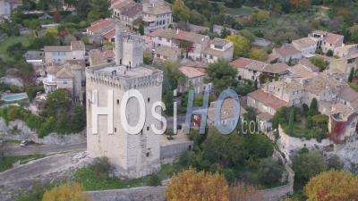 Villeneuve Les Avignon, Rhone River, La Tour Philippe Le Bel, Gard, France - Video Drone Footage