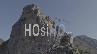 Via Ferrata La Grande Fistoire, Monkey Bridge, Le Caire, Alpes-De-Haute-Provence, France - Video Drone Footage