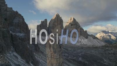 Three Peaks Of Lavaredo Early Morning - Clip 1 - Video Drone Footage
