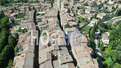 Aerial Beautiful View Of San Gimignano Toscana Italy Summer Vibe - Video Drone Footage