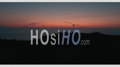 Silhouette Sunset, Cabo Da Roca - Video Drone Footage
