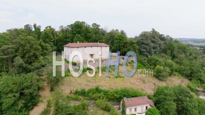 Fortified House On The Heights Of Beaurepaire In Aerial View - Video Drone Footage
