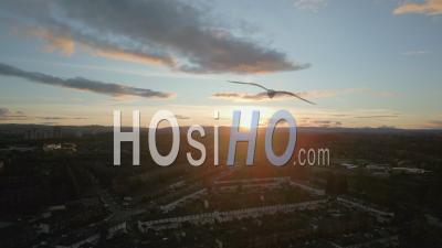 Coucher De Soleil Sur Le Côté Sud De Glasgow - Vidéo Par Drone