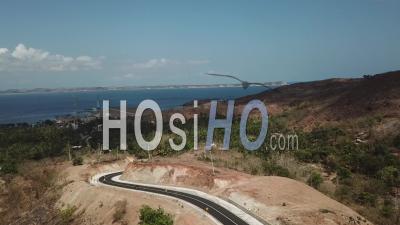 A Road With A View Of Ekas Bay - Video Drone Footage