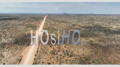 Desert Road C24 Nearby Rehoboth, Namibia - Video Drone Footage