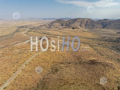 Aerial View Of The Desert Road D1275 At Spreetshoogte Pass, Namibia - Aerial Photography