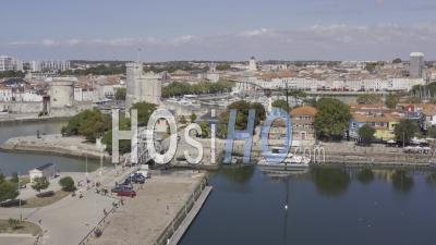 Drone View Of La Rochelle, Saint-Nicolas Tower, Chain Tower, Lantern Tower, The Old Port