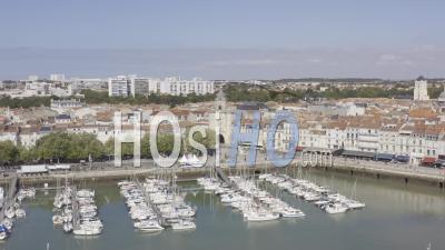 Drone View Of La Rochelle, The Old Port And The Big Clock
