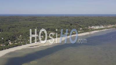 Drone View Of Carcans Maubuisson, The Lake, The Beach, The Village