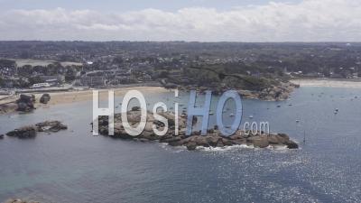 Vidéo Par Drone De Trégastel, De L'Île Ronde Et De La Plage De Coz-Pors