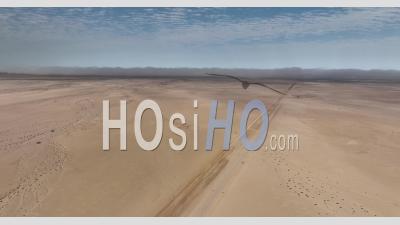 Cloudy Desert Landscape From The C35 Road To Henties Bay, Namibia - Video Drone Footage
