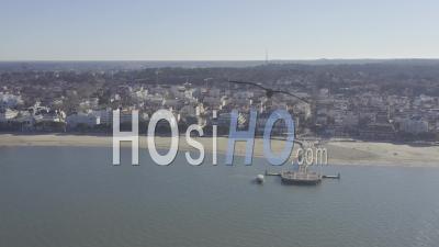 Drone View Of Arcachon, Thiers Pier, Eyrac Pier