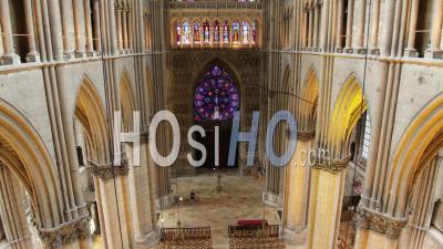 Cathedral Notre-Dame De Reims Indoor - Video Drone Footage