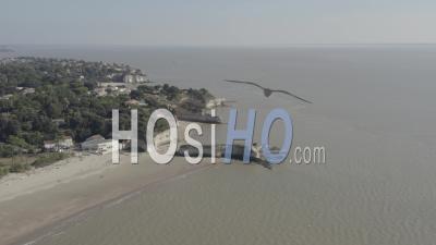 Vidéo Par Drone De Meschers-Sur-Gironde, Plage Des Vergnes, Cabanes A Carrelets