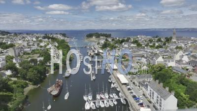 Douarnenez Harbor At Sunny Summer - Video Drone Footage