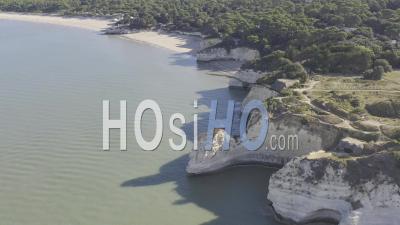 Drone View Of Saint-Georges-De-Didonne, La Pointe De Suzac, La Crique De Suzac, The Cliffs