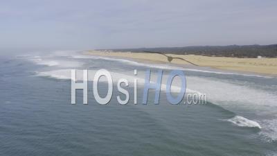 Drone View Of Soorts Hossegor, The Ocean, Surfers, The Plage Centrale