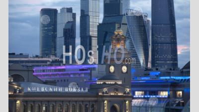 Moscou, Russie, Vue Sur La Ville Au Crépuscule