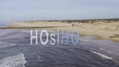 Drone View Of Contis-Plage, The Beach, The Dunes, The Courant De Contis, The Village, The Lighthouse