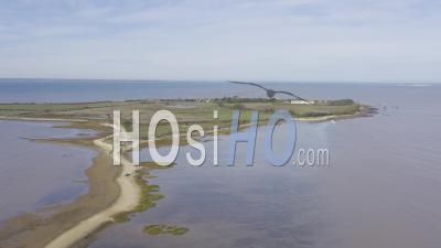 Drone View Of Ile Madame, The Passe Aux Boeufs, In The Background The Ile D'oleron And Fort Boyard