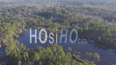 Drone View Of Hostens, The Lac Du Bourg