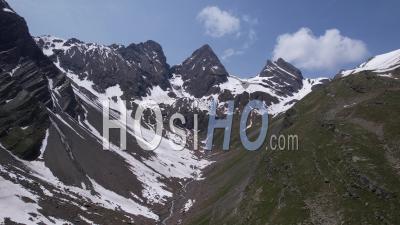 The Aiguilles D'arve And The Aiguilles Torrent, Viewed From Drone