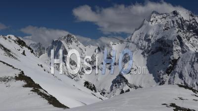Snow-Covered Mountain Tops. Russia, Caucasus.