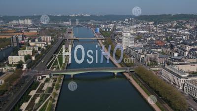Aerial View Above The Desert City Of Rouen During Lockdown Due To Covid-19 - Photo Drone 