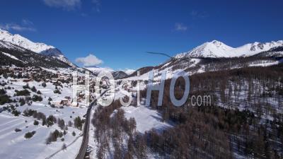 The Montgenevre Pass (village And Ski Resort), Hautes-Alpes, France - Video Drone Footage