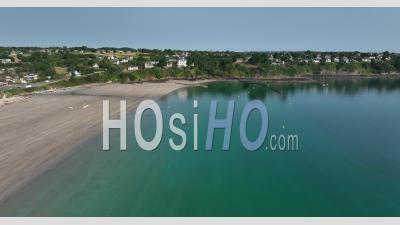 Pen Guen Beach In Saint Cast Le Guildo, Brittany - Video Drone Footage