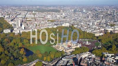 Buckingham Palace And Victoria, London Filmed By Helicopter