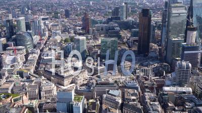 Bank Of England, Royal Exchange, City Of London Filmed By Helicopter