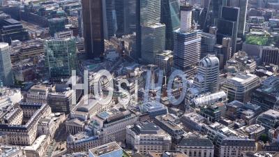 Banque D'angleterre Et Ville De Londres Filmées Par Hélicoptère
