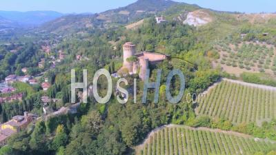 Rocca Manfrediana, Brisighella, Italy - Video Drone Footage