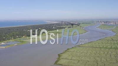 Drone View Of L'aiguillon-La-Presqu'ile, Le Lay, The Ocean